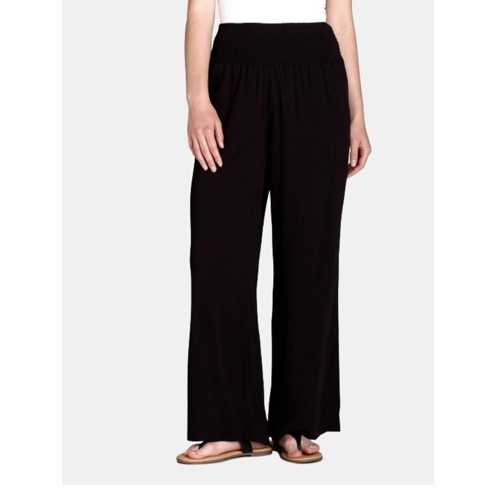 No Boundaries Smocked Wide Leg Coverup Pants (L)